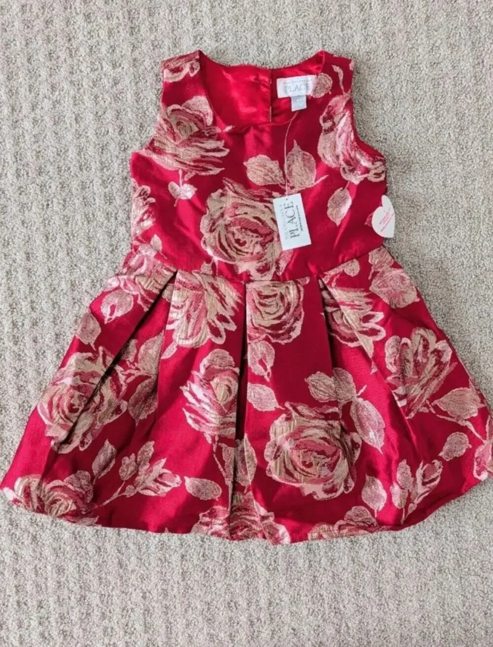 Children’s Place Girls Size 4t Mommy And Me Metallic Rose Jacquard Dress